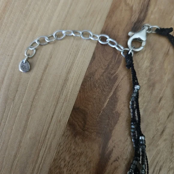 Silpada .925 Sterling Silver Glass bead five strand necklace with pendant - Picture 4 of 7